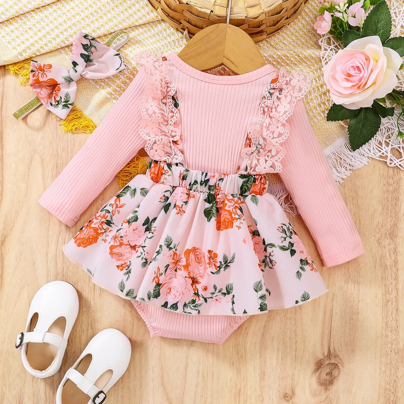 Buy Baywell Baby Girl Clothes Cute Lace Up Long Print Romper